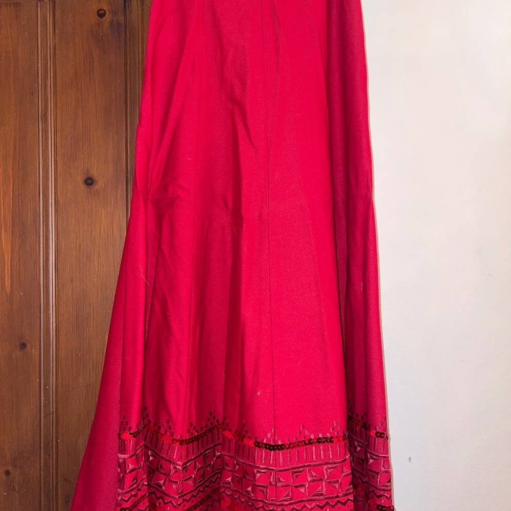 Red Italian wool skirt
